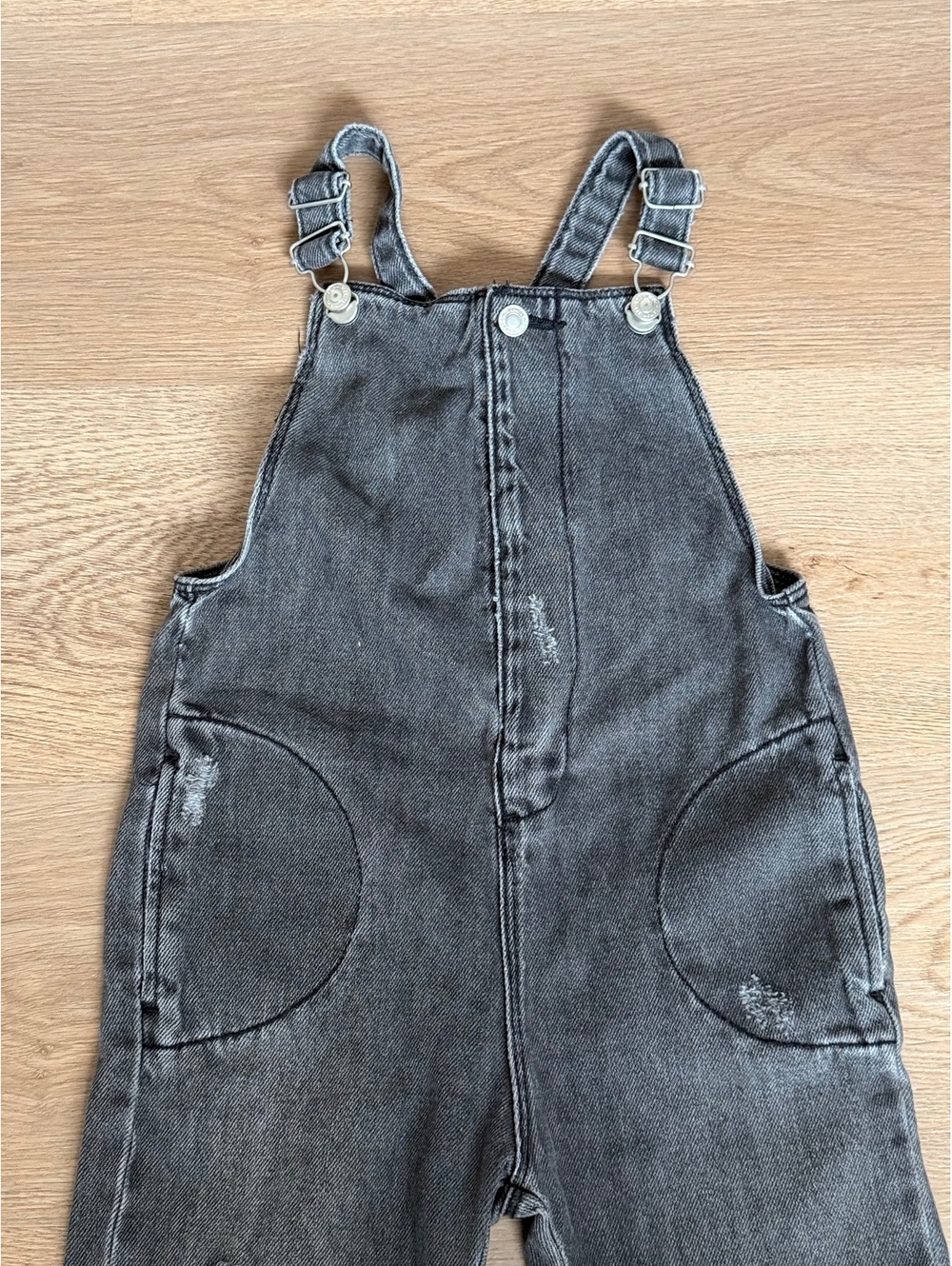 Zara Kids Black Distressed Denim Overalls 4-5 Years 110